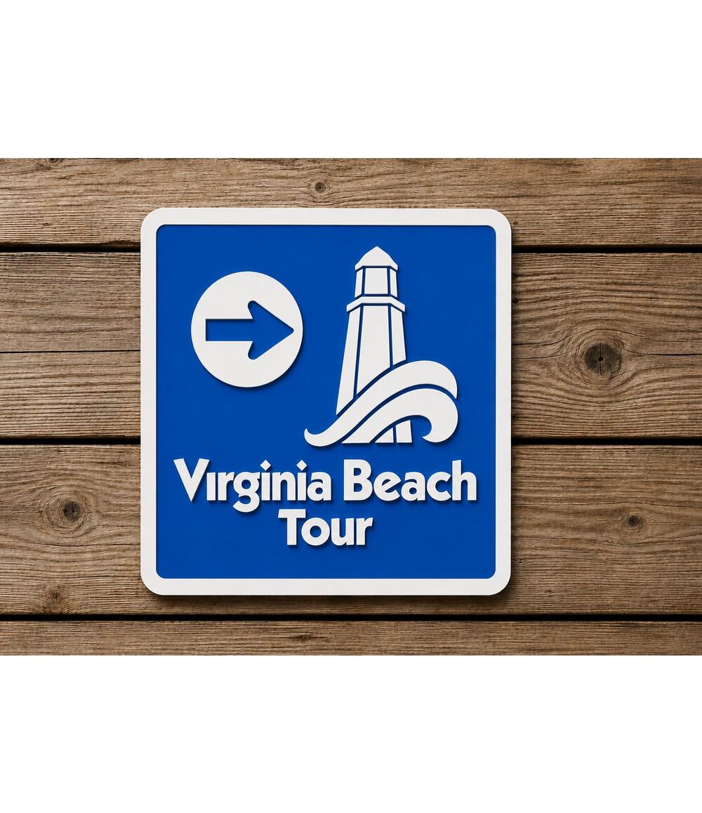 Virginia Beach Tour Sign Walking Beach Lighthouse Route Marker Path